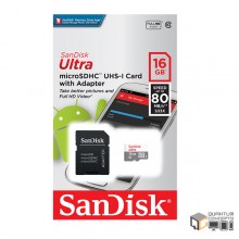 SanDisk Ultra 16GB Class 10  Memory Card up to 80MB/s